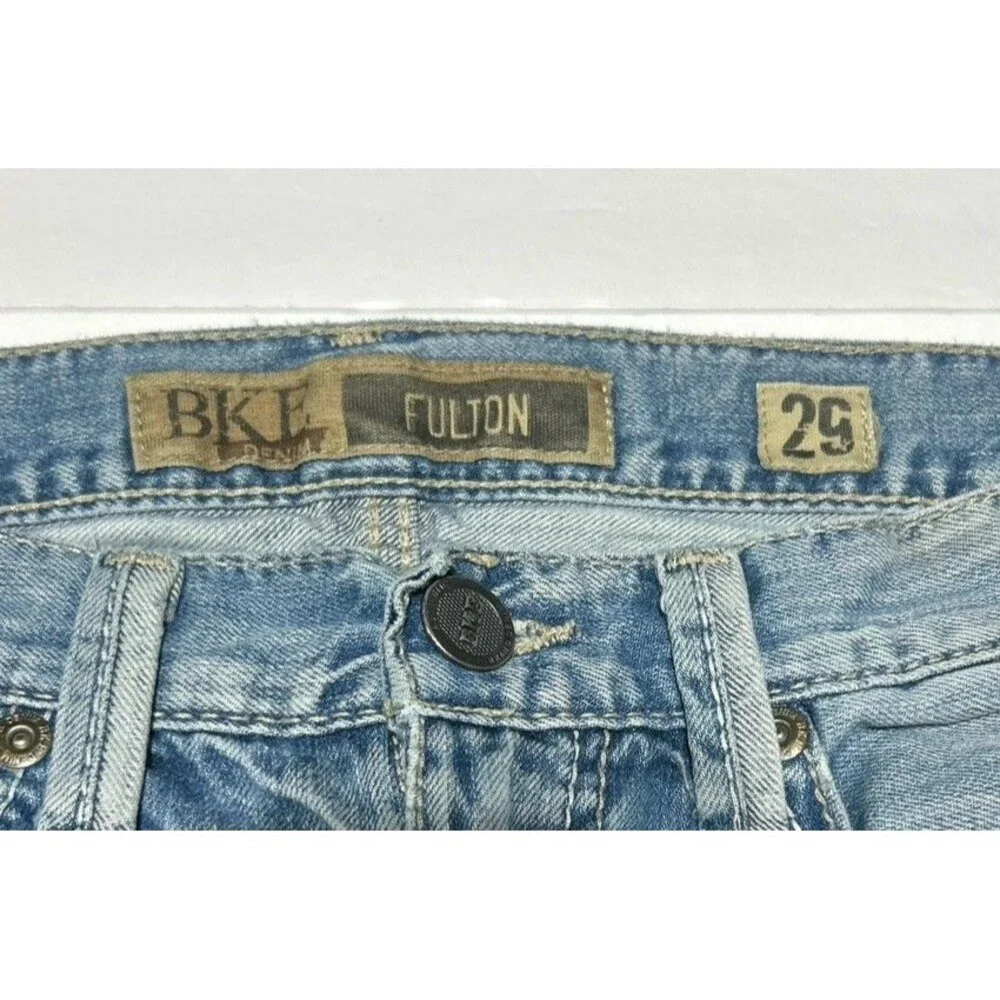 BKE Fulton Men's Blue Boot Cut Jeans Size 29x32 Light Wash